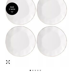 Lenox blue bay Elegant White Dinner Plates Set of 4. New.